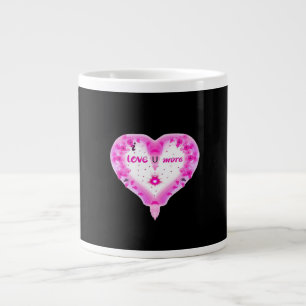 Taza De Café Gigante Te Amo Más Corazón Rosa Romántico