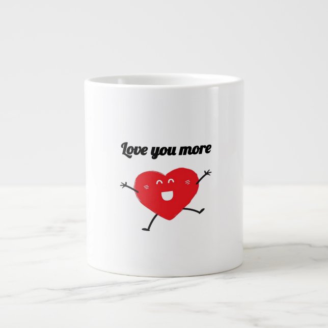 Taza De Café Gigante Te Amo Más Estilo Visual Equilibrado  (Frente)