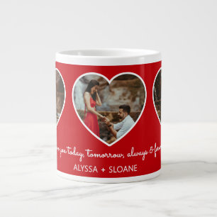 Taza De Café Gigante Te Amo Siempre & Por Siempre 3 Fotos del Corazón