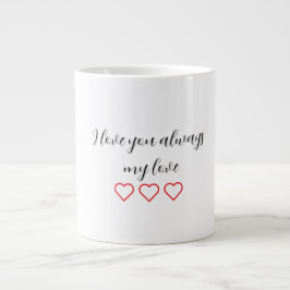 Taza De Café Gigante Te amo siempre San Valentín Mug Especialidad de Re
