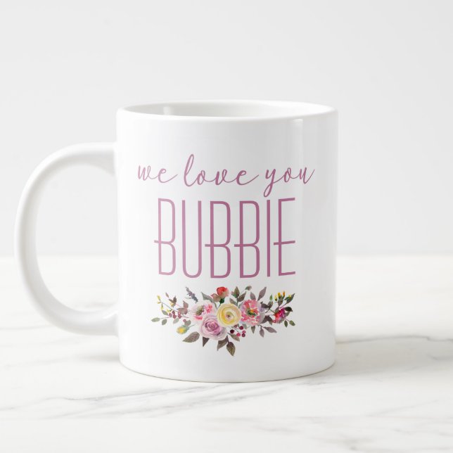 Taza De Café Gigante Te Encantamos Bubbie Pink Floral (Izquierda)