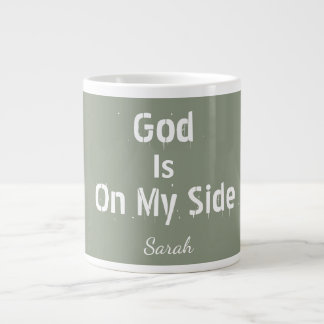 Taza De Café Gigante Té Personalizado Verde Salvia Nombre Dios Está De 