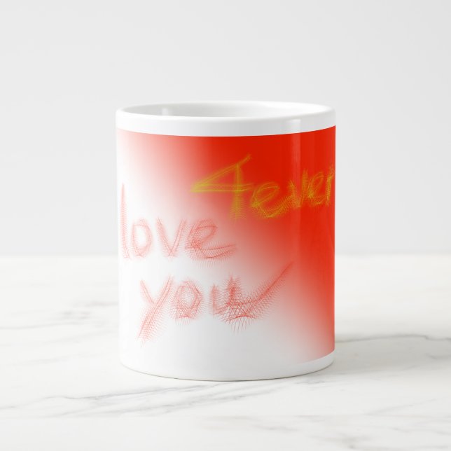 Taza De Café Gigante "Te quiero por 4 años" (Frente)