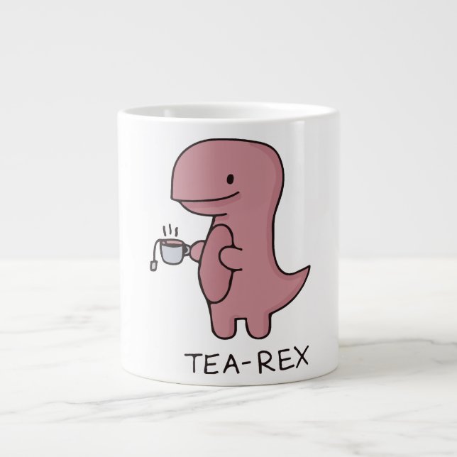 Taza De Café Gigante Tea-Rex, Dinosaurio Lindo , Amante Divertido Dino (Frente)