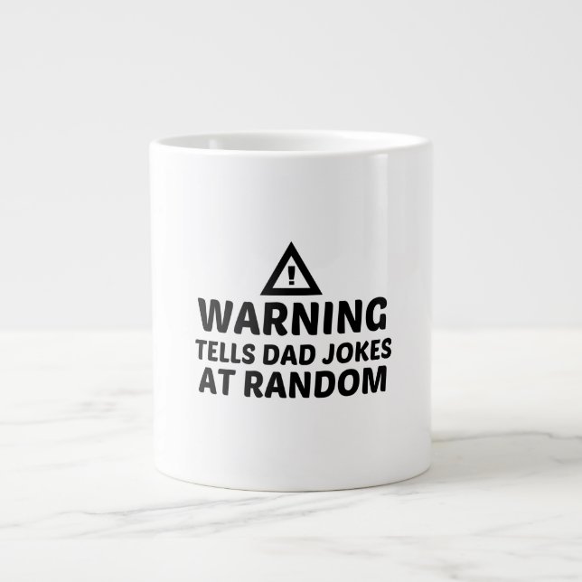 TAZA DE CAFÉ GIGANTE TELLS DAD CHISTES EN RANDOM (Frente)