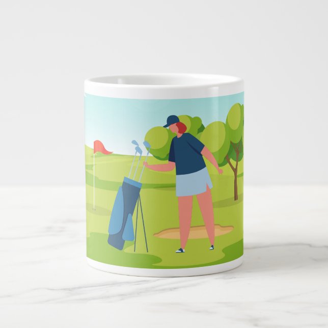 Taza De Café Gigante Tema del golf para los golfistas (Frente)