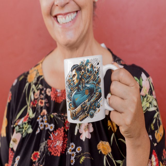 Taza De Café Gigante Ten Goals, Live Bigger — Inspirador Mug (Have Goals, Live Bigger — Inspirational)