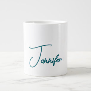 Taza De Café Gigante Tendencia Verde Teal Oscuro Minimalista Moderno No