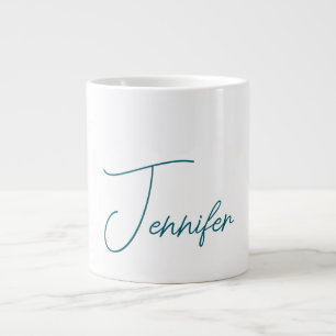 Taza De Café Gigante Tendencia Verde Teal Oscuro Minimalista Moderno No