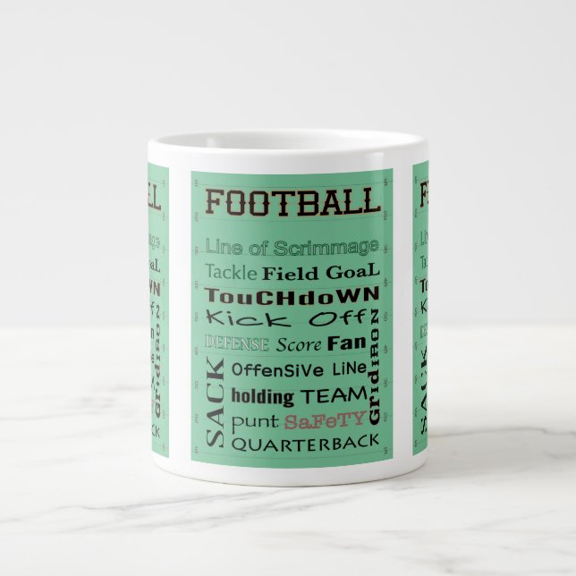 Taza De Café Gigante Terminología del FOOTBALL (Frente)