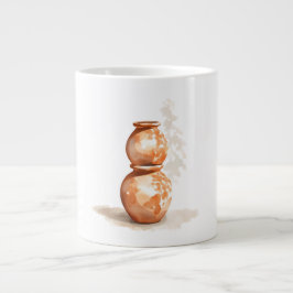 Taza De Café Gigante Terracotta Vessel Stack Art Print | Sculptural Cla
