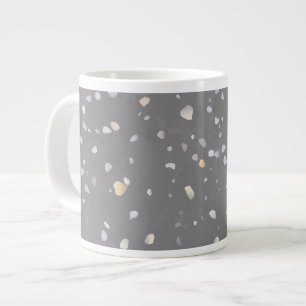 Taza De Café Gigante Terrazzo gris moderno