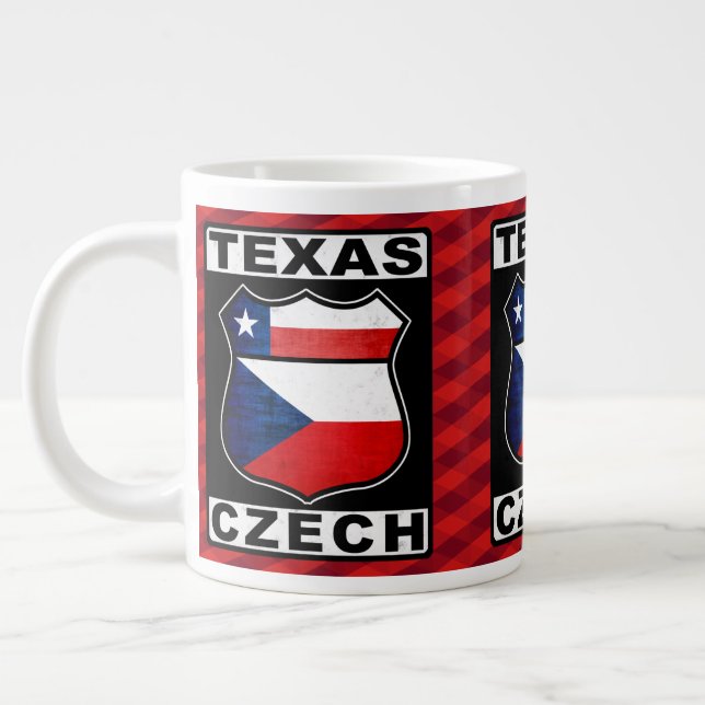 Taza De Café Gigante Texas Czech American Mug (Izquierda)
