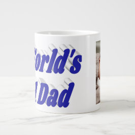 Taza De Café Gigante Texto azul de la foto de papá