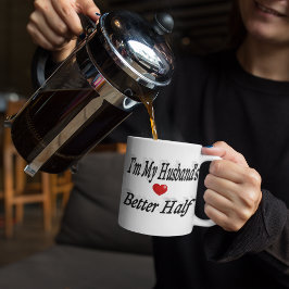 Taza De Café Gigante Texto negro de la cita graciosa del marido