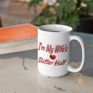 Taza De Café Gigante Texto rojo de cita graciosa de la esposa