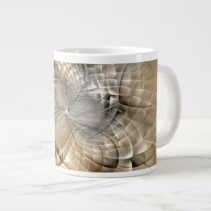 Taza De Café Gigante Textura de arte fractal abstracto tonos tierra