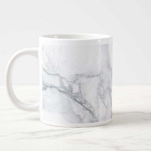 Taza De Café Gigante Textura de mármol blanco (Izquierda)