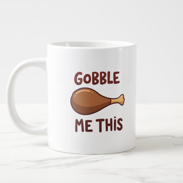 Taza De Café Gigante Thanksgiving Turkey Gift Funny (Izquierda)