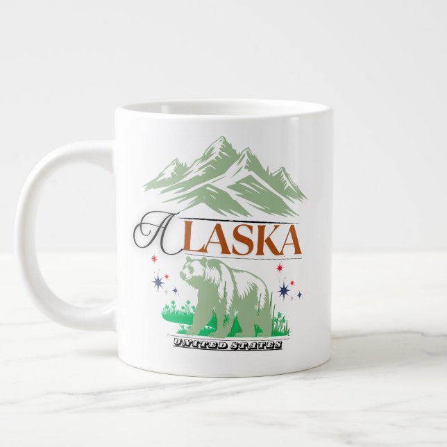 Taza De Café Gigante The Bear of Alaska – Adventure Coffee Mug (Izquierda)