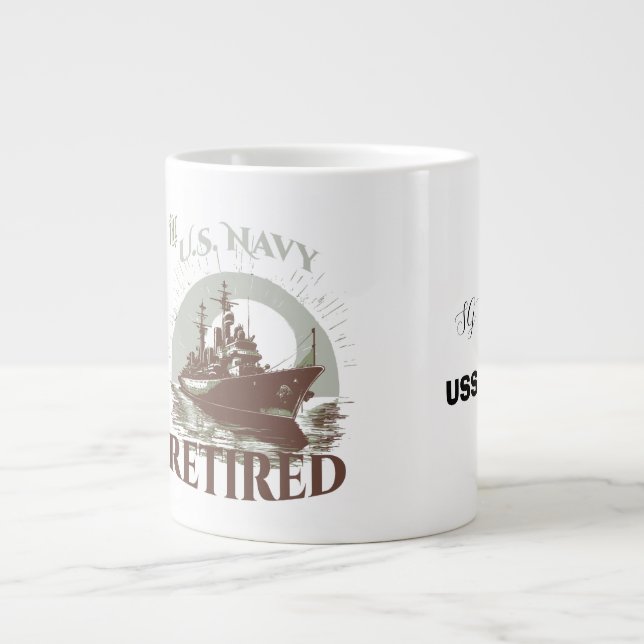 Taza De Café Gigante The United States Navy Retired (Frente)