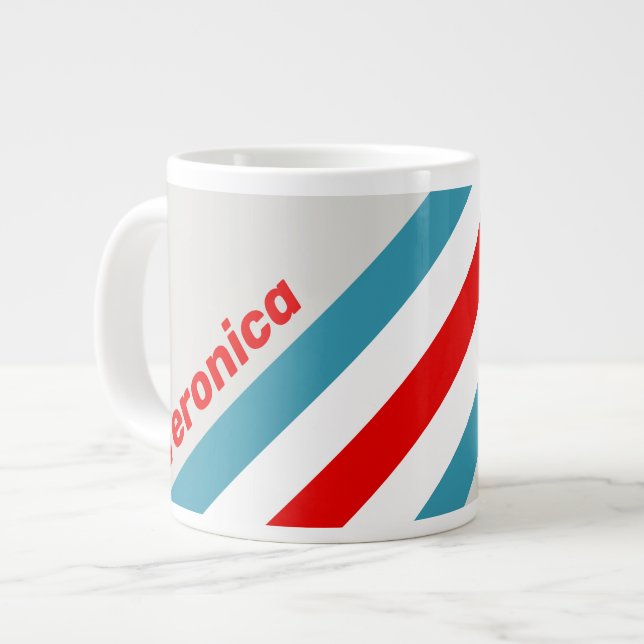Taza De Café Gigante Thunderbird Stripes with Name (Izquierda)