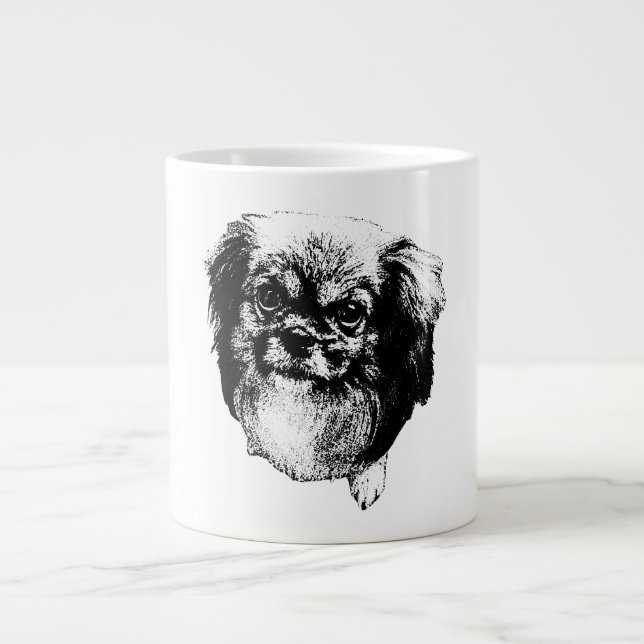Taza De Café Gigante Tibetan Spaniel Dog Mug – Ink Style Portrait (Frente)