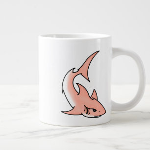 Taza De Café Gigante tiburón rosa semana dibujos animados tatuaje arte