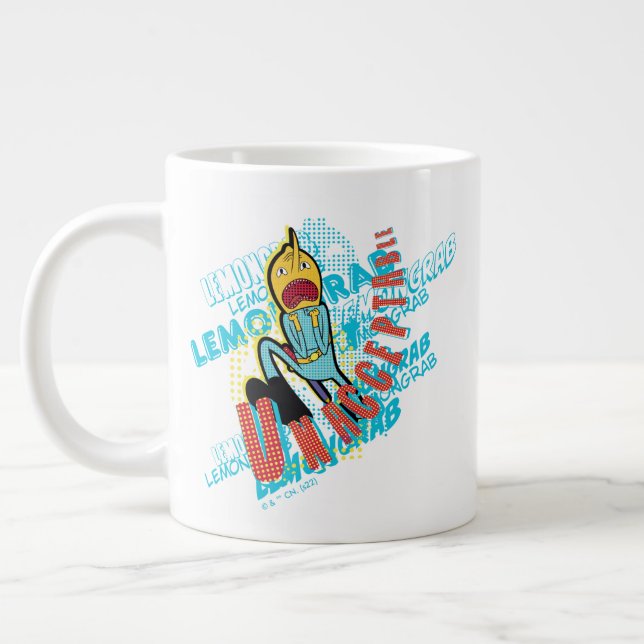 Taza De Café Gigante Tiempo de aventura | Agarra de limón "INACEPTABLE" (Izquierda)