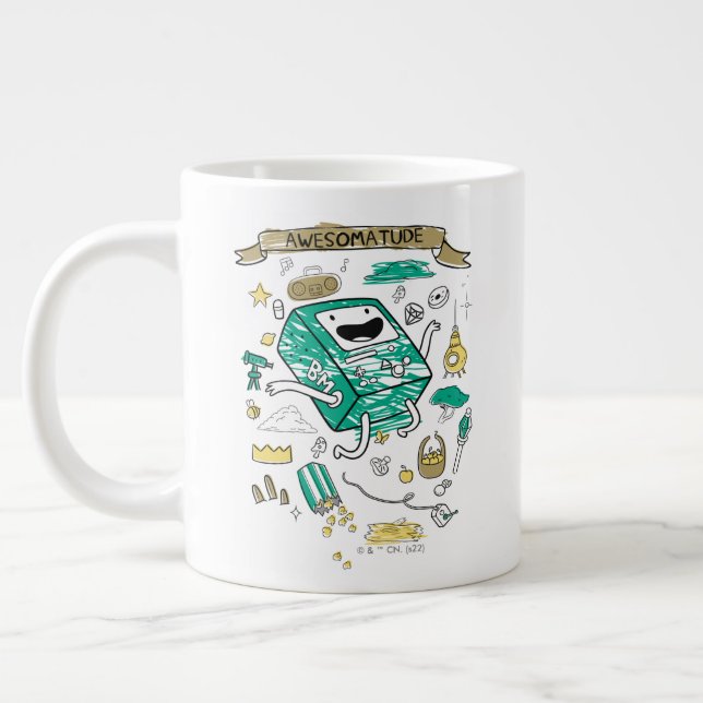 Taza De Café Gigante Tiempo de aventura | "Awesomatude" BMO Sketch (Izquierda)