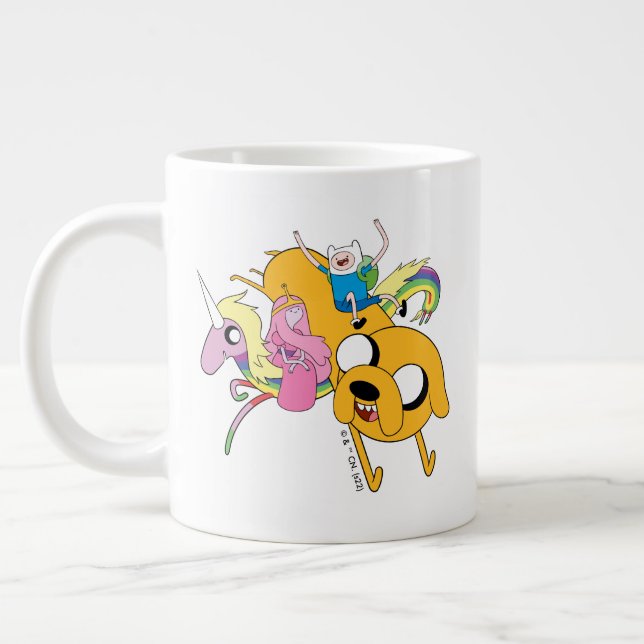 Taza De Café Gigante Tiempo de aventura | Dama, Bubblegum, Finn y Jake (Izquierda)