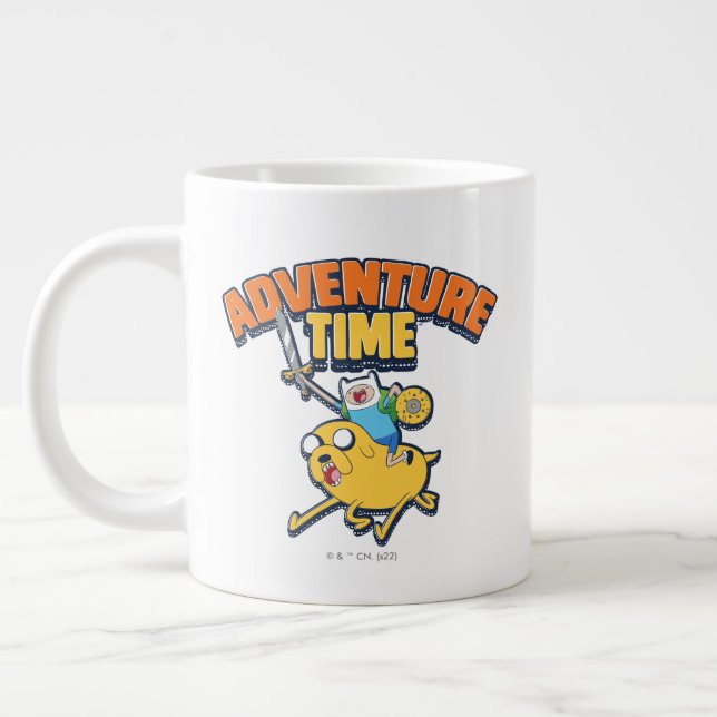 Taza De Café Gigante Tiempo de aventura | Finn Riding Jake (Izquierda)