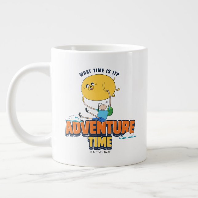 Taza De Café Gigante Tiempo de aventura | Jake Flotando Con Finn (Izquierda)