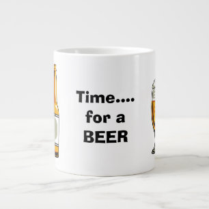 Taza De Café Gigante Tiempo de una peluca de cerveza