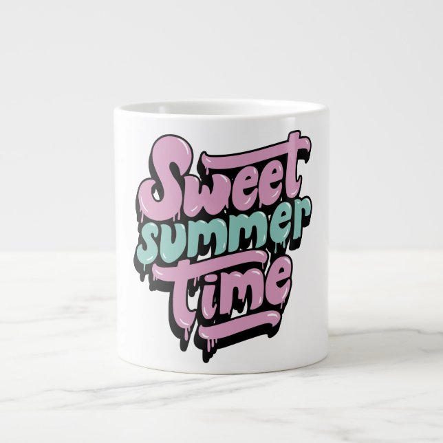 Taza De Café Gigante Tiempo de verano retro dulce (Frente)