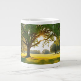 Taza De Café Gigante Tiempo Tranquilo Con un Gran Árbol