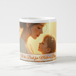 Taza De Café Gigante Tierno Amor Maternal en Luz Florecida