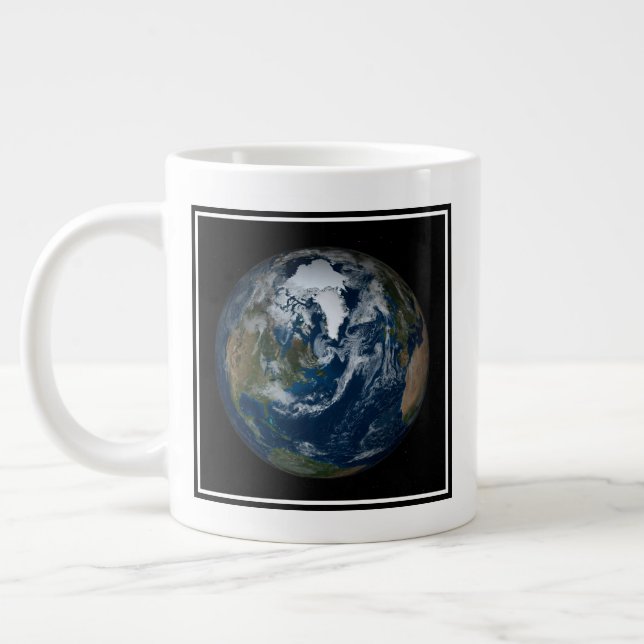 Taza De Café Gigante Tierra Con Nubes Y Hielo Marítimo 2 (Izquierda)