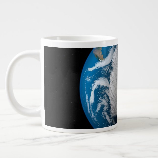 Taza De Café Gigante Tierra Fuerte Que Muestra Nubes Simuladas Sobre La (Izquierda)
