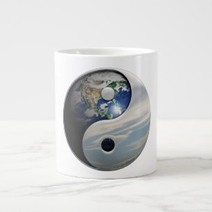 Taza De Café Gigante Tierra Yin y símbolo de Yang