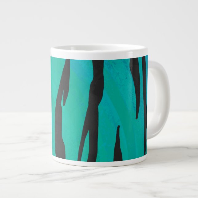 Taza De Café Gigante Tigre negro e impresión Verde azulada (Derecha)
