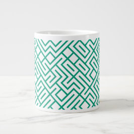 Taza De Café Gigante Tiled Lines Generative (Emerald Line) Unique