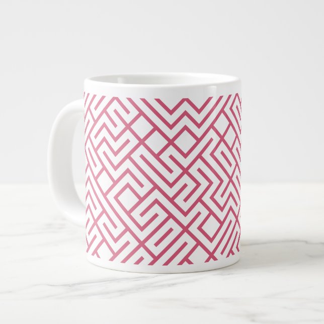 Taza De Café Gigante Tiled Lines Generative (Honeysuckle Line) Unique (Izquierda)