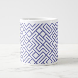 Taza De Café Gigante Tiled Lines Generative (Periwinkle Lines) Unique