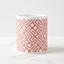 Taza De Café Gigante Tiled Lines Generative (Tangerine Line) Unique