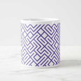 Taza De Café Gigante Tiled Lines Generative (Violet Lines) Unique