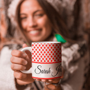 Taza De Café Gigante Tipografía clásica de guiones de monograma de punt