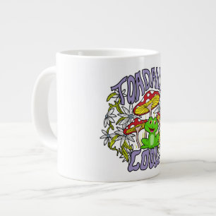 Taza De Café Gigante Tipografía de flores y ranas coloridas de Guay