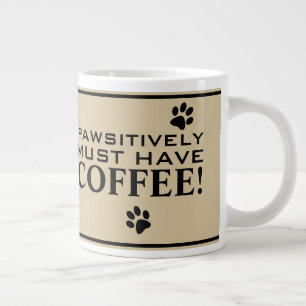 Taza De Café Gigante Tipografía de Huella de Pata de Perro para Amantes