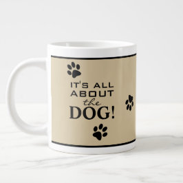 Taza De Café Gigante Tipografía de perro Personalizado de cola de perro